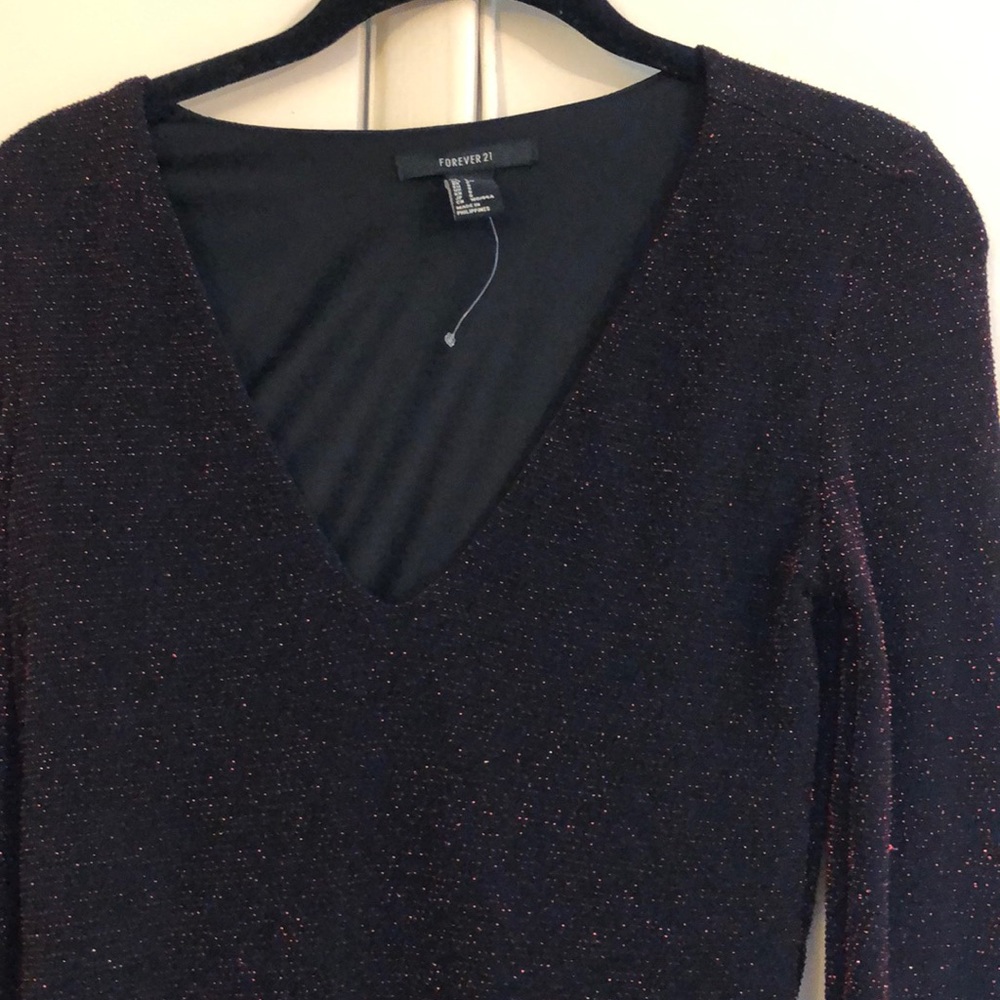 Red sparkle long sleeve dress